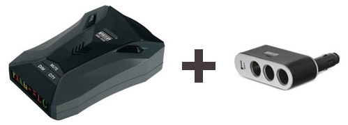 Тройной разветвитель прикуривателя в подарок за покупку радар-детектора