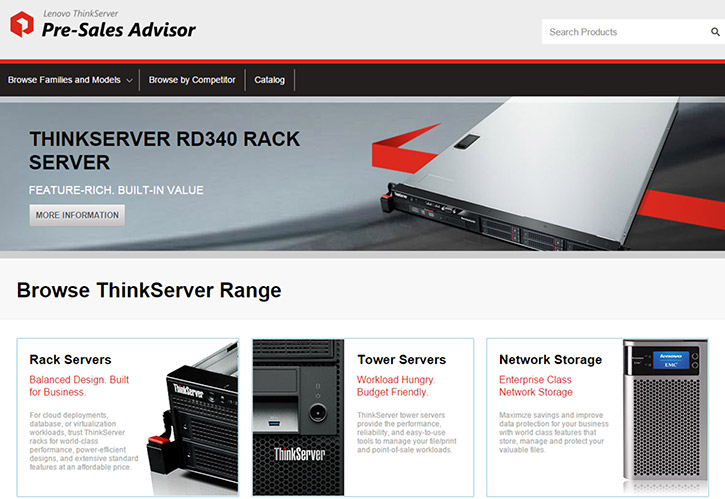 Новый инструмент Lenovo: ThinkServer Pre-Sales Adviser