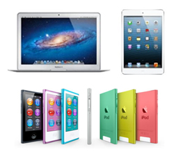 Apple MacBook Air, Apple iPad mini, Apple iPod