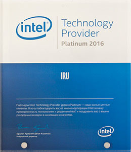 iRU подтвердила статус Intel® Technology Provider Platinum iRU подтвердила статус Intel® Technology Provider Platinum