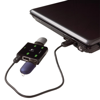 Концентратор Logitech 4-port USB2.0 Black RTL