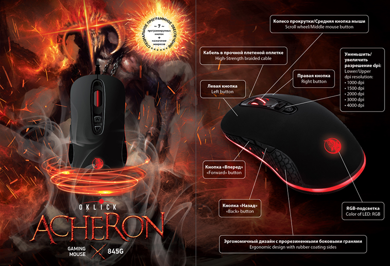 Игровая мышь Oklick 845G ACHERON