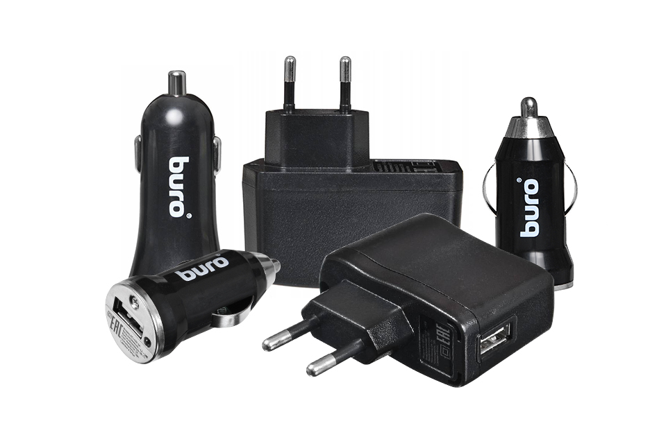 Сетевые и автомобильные зарядные устройства BURO