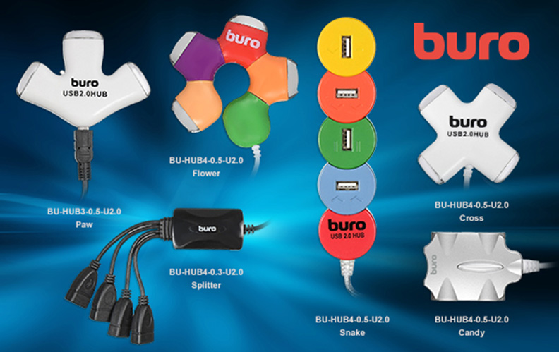 USB-хабы BURO: быстрое решение для любых ситуаций