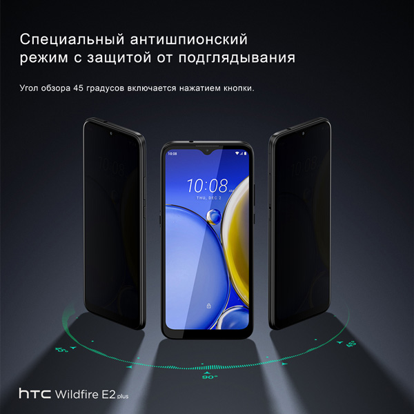 HTC Wildfire E2 Plus: смартфоны с экраном с защитой от подглядывания 