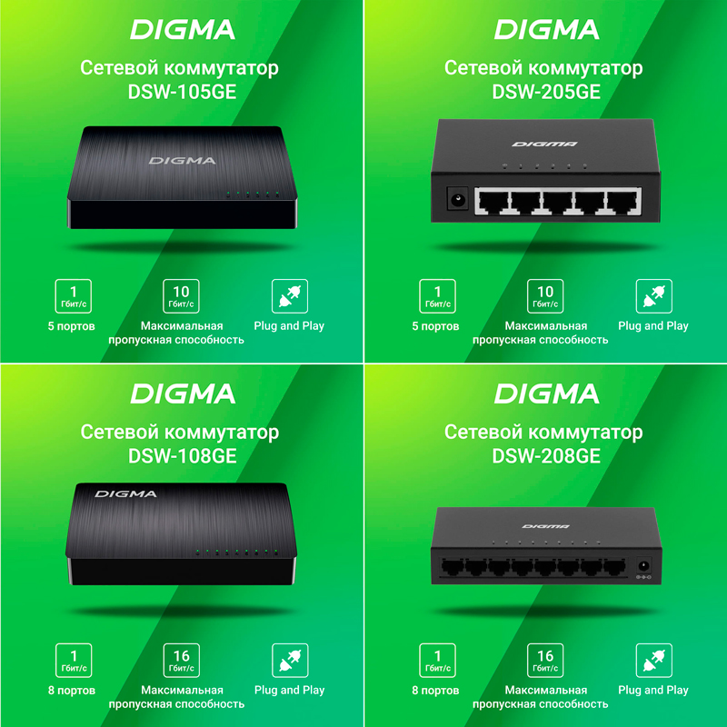 Увеличение гарантии и срока службы на сетевое оборудование от DIGMA