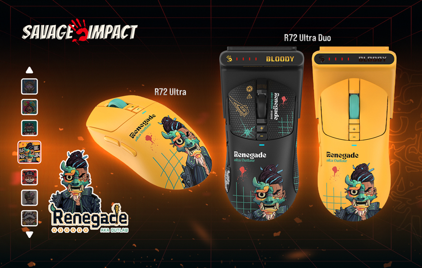 Коллаборация Bloody x Savage Impact: игровые мыши R72 Ultra, R72 Ultra Duo